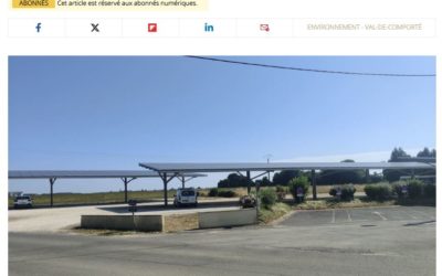 Article de presse : Les ombrières photovoltaïques à Val-de-Comporté connectées au réseau