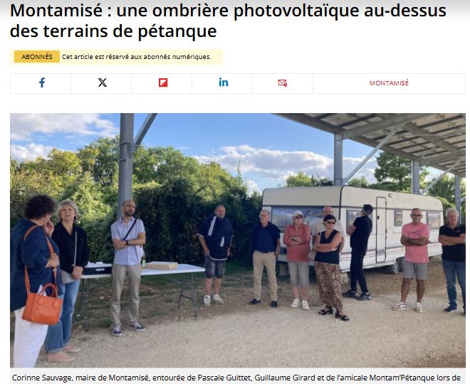 Article de presse – inauguration Montamisé